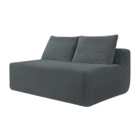Cuddly Corduroy Chaise Lounge with Dual Seats and Cup Holders, Adaptable Couch for Living Room and Bedroom, 57'' L x 35" W x 24" H, Grey(m-10)