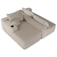 Cloud Sectional with Left L-Shape Chaise and Side Pockets, Cozy Modular Sofa with Deep Seat and No Assembly, 108'' L x 63" W x 23" H, Coffee(m-7)