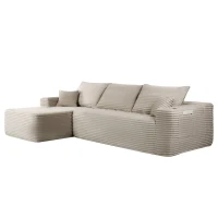 Cloud Sectional with Left L-Shape Chaise and Side Pockets, Cozy Modular Sofa with Deep Seat and No Assembly, 108'' L x 63" W x 23" H, Coffee(m-2)