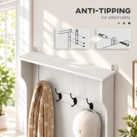 HOMCOM Hall Tree with Coat Rack, Storage, and Sitting Bench, Cream White(m-7)
