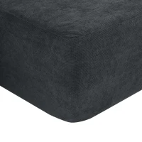Modern Cloud Sectional with L-Shape Chaise and Deep Seat, Modular Sofa with Cotton-Linen Fabric and No Assembly, 85'' L x 53" W x 24" H, Black(m-9)