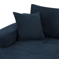 Modern Cloud Sectional with L-Shape Chaise and Deep Seat, Modular Sofa with Cotton-Linen Fabric and No Assembly, 85'' L x 53" W x 24" H, Blue(m-8)