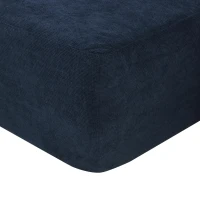 Modern Cloud Sectional with L-Shape Chaise and Deep Seat, Modular Sofa with Cotton-Linen Fabric and No Assembly, 85'' L x 53" W x 24" H, Blue(m-6)