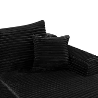 Modern Cloud Sectional with U-Shape Chaise and Side Pockets, Cozy Modular Sofa with Deep Seat and No Assembly, 134'' L x 66" W x 26" H, Black(m-6)