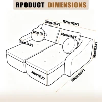 Cozy 2-Piece Chaise Lounge Set with Left and Right Design, Modern Corduroy Lounge Chair with Spring Padding, 66'' L x 76" W x 23" H, White(m-3)