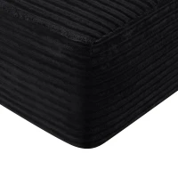 Lavish Fabric Sectional Sofa with U-Shaped Chaise and Side Pockets, Snappy Couch for Living Room and Bedroom, 126'' L x 66" W x 26" H, Black(m-6)
