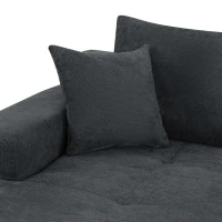 Modern Cloud Sectional with L-Shape Chaise and Deep Seat, Modular Sofa with Cotton-Linen Fabric and No Assembly, 85'' L x 53" W x 24" H, Grey(m-7)