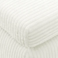 Cozy 2-Piece Chaise Lounge Set with Left and Right Design, Modern Corduroy Lounge Chair with Spring Padding, 66'' L x 76" W x 23" H, White(m-11)