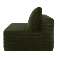 Cozy 2-Seat Chaise Lounge with Cup Holder and Plush Fabric, Modular Sofa with Flexible Matching and No Assembly, 57'' L x 39" W x 33" H, Green(m-6)