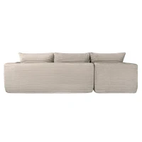 Cloud Sectional with Left L-Shape Chaise and Side Pockets, Cozy Modular Sofa with Deep Seat and No Assembly, 108'' L x 63" W x 23" H, Coffee(m-8)