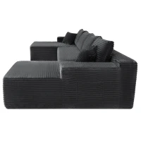 Modern Cloud Sectional with U-Shape Chaise and Side Pockets, Modular Sofa with Deep Seat and No Assembly, 133.5'' L x 66" W x 26" H, Grey(m-10)