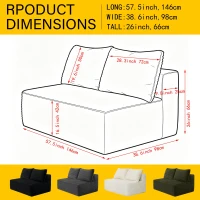 Cozy 2-Seat Chaise Lounge with Cup Holder and Plush Fabric, Modular Sofa with Flexible Matching and No Assembly, 57'' L x 39" W x 33" H, Green(m-3)