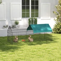 PawHut 73" Small Animal Playpen with Roof for Rabbits, Chicken, Chinchillas(m-12)