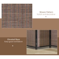 HOMCOM Room Divider Folding Privacy Screen Freestanding 4 Panel Pine Wood for Bedroom Home Office 6 Ft Tall Black Brown(m-4)
