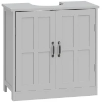 kleankin Bathroom Sink Cabinet, Pedestal Sink Cabinet with Adjustable Shelf, Gray(m-11)