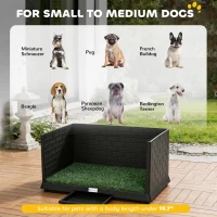 PawHut Dog Grass Pad with High Walls and Tray, Indoor Potty Tray for Puppy Training, Pee Pad Holder with Artificial Grass(m-8)