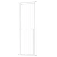 PawHut 44"-79" Extra Tall Pet Gate, Dog Gate with Two-Way Open, Narrow Bar Spacing, Pressure Mounted for Cats & Dogs, White(m-1)