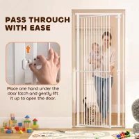 PawHut 44"-79" Extra Tall Pet Gate, Dog Gate with Two-Way Open, Narrow Bar Spacing, Pressure Mounted for Cats & Dogs, White(m-6)