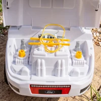 Qaba Ride on Push Car, Licensed Shelby Foot to Floor Sliding Toddler Toy with Trailer, Lift-Up Hood for 18-72 M, White(m-8)