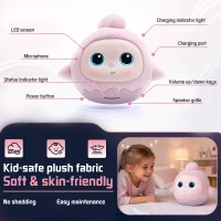 Lovi AI Companion Interactive Robot for Play, Bedtime and Learning, Smart Emotional Talking Toys for Kids With LCD Emotional Eye Screen, Desk Educational Playmate for Boys & Girls, Pink(m-11)