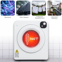 HOMCOM Compact Laundry Dryer 1300W Portable Clothes Dryer with 3.2 cu.ft Stainless Steel Drum, Front Load Electric Dryer, White(m-8)