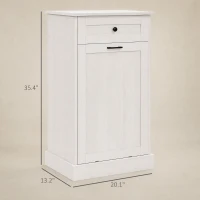 HOMCOM Kitchen Tilt Out Trash Bin Cabinet Free Standing Storage Cabinet with Drawer, Light Gray(m-3)