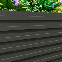 Outsunny 8' x 4' x 2' Extra-Deep Galvanized Steel Raised Garden Bed, Open-Bottom Outdoor Planter Box for Deep-Rooted Vegetables, Herbs & Flowers, Dark Grey(m-9)