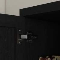 HOMCOM 63" Kitchen Storage Cabinet, 5-tier Pantry Cabinet with Doors and Adjustable Shelves for Dining Room, Black(m-12)