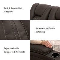 Cozy Manual Rocker Recliner with Dual Cup Holders and 160-Degree Recline, Plush Lounge Chair with Hidden Arm Storage, 38'' L x 38" W x 40" H(m-4)