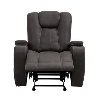 Cozy Manual Rocker Recliner with Dual Cup Holders and 160-Degree Recline, Plush Lounge Chair with Hidden Arm Storage, 38'' L x 38" W x 40" H(m-3)
