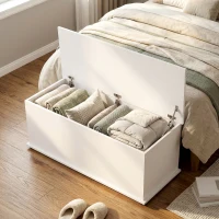 HOMCOM Lift Top Storage Bench, 39.4" Modern Storage Chest with 264 lbs. Weight Capacity, White(m-9)