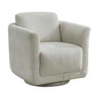 Modern Chenille Swivel Barrel Chair with 360° Rotation, Chic Accent Chair with Removable Cushion, No Assembly, 33'' L x 34" W x 34" H, Gray(m-2)
