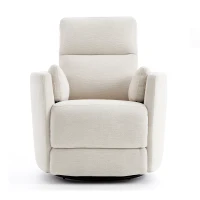 Cozy Chenille Power Swivel Rocker Recliner with Independent Control, Ergonomic Lounge Chair for Living Room, 35'' L x 39"W x 40" H, Beige(m-1)