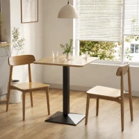 HOMCOM 28" Square Dining Table, Modern Dining Room Table with Steel Base, Space Saving Small Kitchen Table, Dark Brown(m-12)