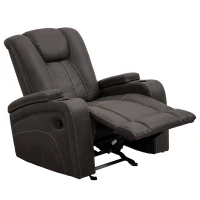 Cozy Manual Rocker Recliner with Dual Cup Holders and 160-Degree Recline, Plush Lounge Chair with Hidden Arm Storage, 38'' L x 38" W x 40" H(m-6)