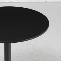 HOMCOM Modern Kitchen Table for 2 People, Round Dining Table with Steel Base for Living Room, Dining Room, Black(m-10)