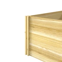 Outsunny DIY 5-box Garden Planter with Open Bottom for Outdoor Plants, Vegetables, Flowers, Herbs, Natural Wood(m-11)