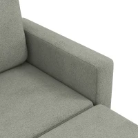HOMCOM 78" Sectional Sofa, Small L Shaped 3-Seater Couch with Ottoman, Thick Cushions, Pocket Springs, Grey(m-10)