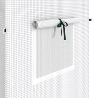 Outsunny Mini Greenhouse, Portable Garden Green House with Roll-up Door and Mesh Windows, 6' x 2' x 6.6', White(m-9)