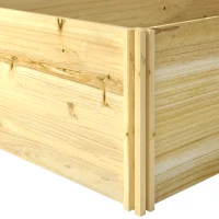 Outsunny DIY 5-box Garden Planter with Open Bottom for Outdoor Plants, Vegetables, Flowers, Herbs, Natural Wood(m-12)