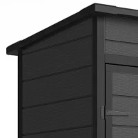 Outsunny 5 x 3FT Garden Shed with Floor, Outdoor Storage Shed with Lockable Door, Window and Vent for Backyard, Patio, Dark Grey(m-10)