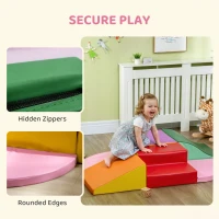 Qaba 6-Pieces Foam Climbing Blocks for Toddlers 1-3 Years, Soft Play Set for Climb and Crawl, Assorted(m-7)