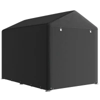 Outsunny 5.2 x 7.2 ft Portable Storage Shed Tent, Heavy Duty Outdoor Shed, Waterproof Garage Shelter with Galvanized Steel Black(m-1)