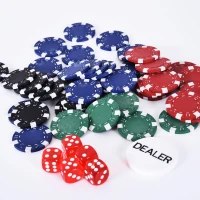 Soozier Poker Chip Set with Aluminum Case, 200 Striped Poker Chips, 2 Decks of Cards, 5 Dice, Dealer Button, Silver(m-7)