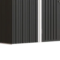 Outsunny 10' x 10' Metal Shed, Heavy Duty Outdoor Storage Shed with 4 Vents and Lockable Double Doors, Dark Grey(m-12)