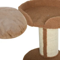 PawHut Cat Tree Kitty Tower with Sisal Mat Scratching Post, Cat Bed, Cushion, Perch, 18" x 18" x 36", Brown(m-11)