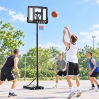 Soozier Portable Basketball Hoop, 5ft-10ft Height Adjustable with Wheels(m-10)