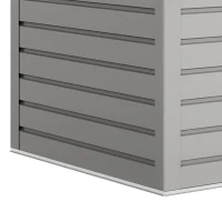 Outsunny 8 x 4FT Galvanized Garden Storage Shed, Metal Outdoor Shed with Double Doors and 2 Vents, Light Grey(m-10)