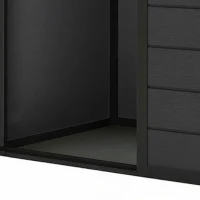 Outsunny 5 x 3FT Garden Shed with Floor, Outdoor Storage Shed with Lockable Door, Window and Vent for Backyard, Patio, Dark Grey(m-12)
