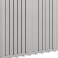 Outsunny 8 x 4FT Galvanized Garden Storage Shed, Metal Outdoor Shed with Double Doors and 2 Vents, Light Grey(m-12)